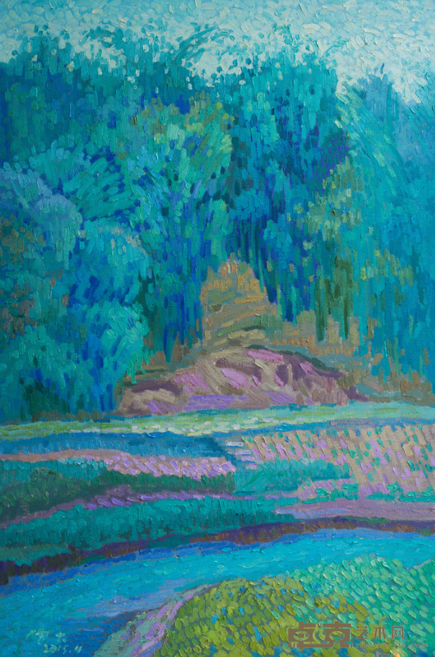 《蓝色多依河03》 管卫东 60x90cm 2015年 油画