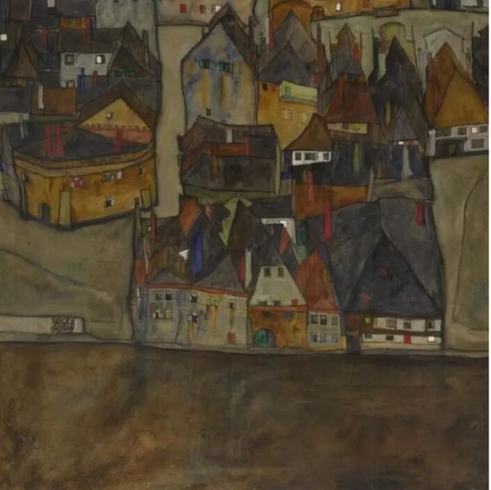 埃贡·席勒（Egon Schiele）《暮色之城（小城之二）》，1913年作 已售24，572，500美元