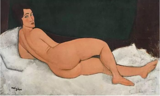 莫迪里阿尼（Amedeo Modigliani） 《向左侧卧的裸女》，1917年作 已售157，159，000美元