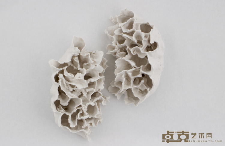 《聚光》 杨人倩 2.5x17.7x12.7cm 2018年 瓷泥，烧至Cone 6，电窑