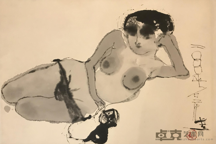 《人体 (二)》 石虎 41x60cm 2007年 水墨纸本