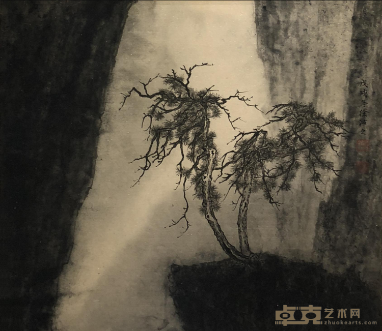 《九渊之三》 徐沛之 33x34cm 2019年 水墨炭粉纸本