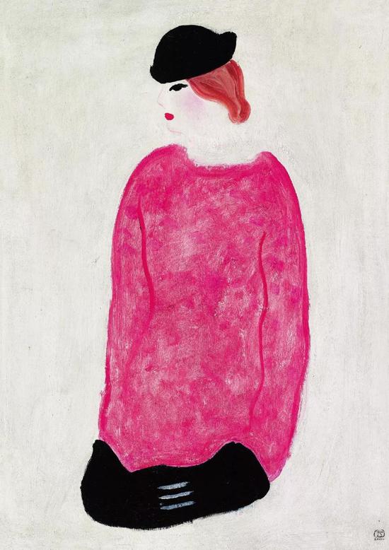 常玉 红衣女子 布面油彩 74x50cm 约1930-1940年代