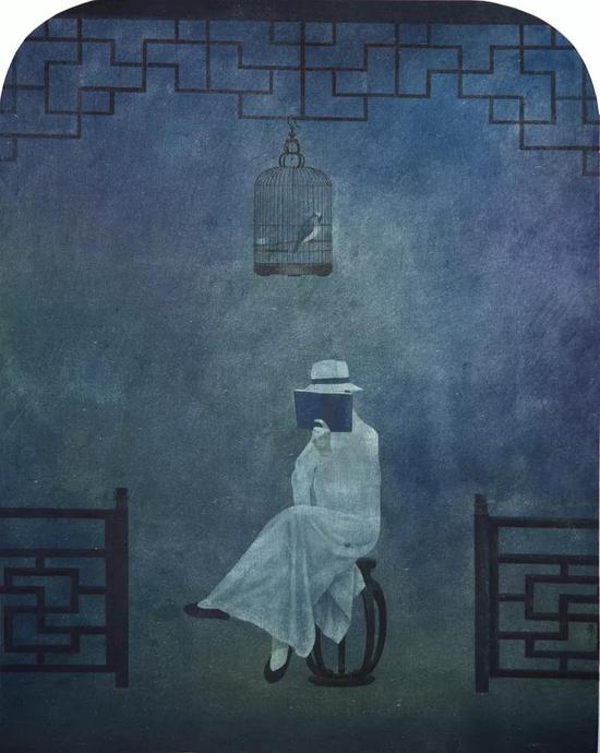 徐累，《无题》，72x56.5cm，布面水墨，1996
