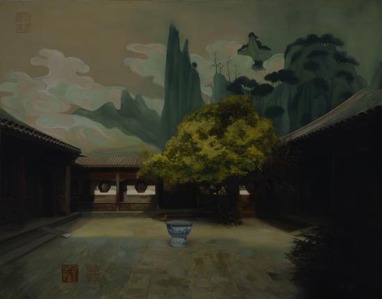 《庭院深深深几许》  布面油画   129×100cm   2009年