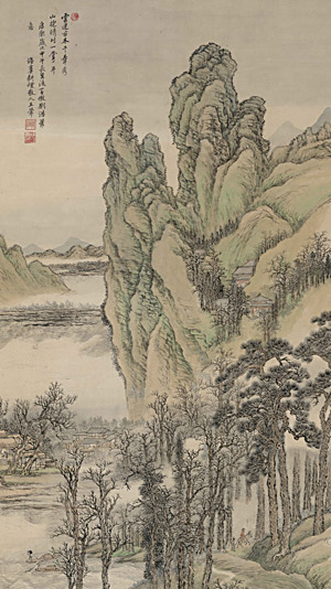 古木晴川图轴 王翚（1632—1717） 纵108.1厘米，横55.3厘米