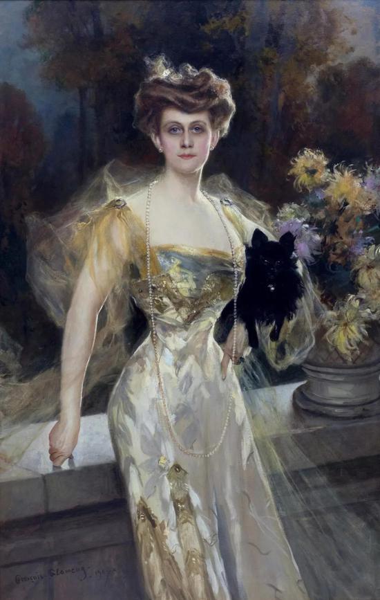 弗朗索瓦。弗拉孟  梅尼耶夫人肖像 布面油彩162.6x105.4cm 1907年