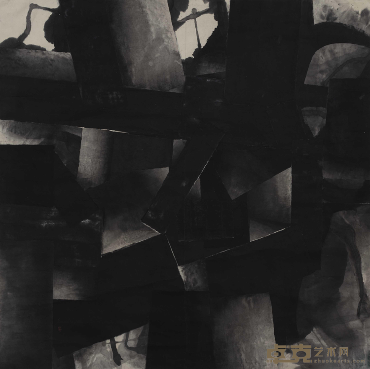 《魔方系列——阴森的世界》 杭法基 200x200cm 2003年 纸本水墨