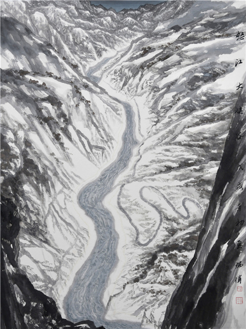 《怒江大峡谷》60×80cm 纸本 2018年