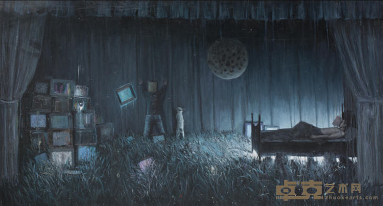 《寒床之障目》 林文 180x100cm 2014年 布面油画