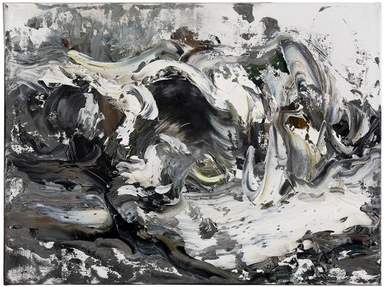 Maggi Hambling_Wave crashing， March_Oil on canvas_30x41cm_2009