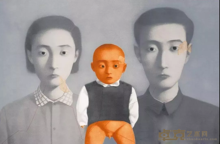 《大家庭2007》 张晓刚 70x98cm 2007年 丝网版画