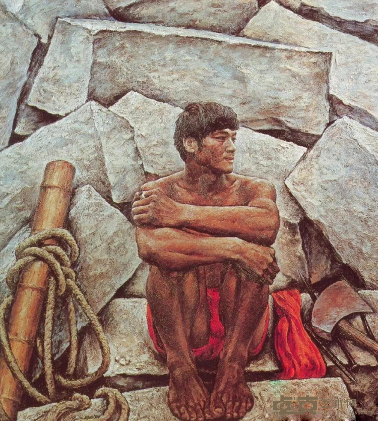 《基石》 龙全 124x137cm 1984年 布面油画