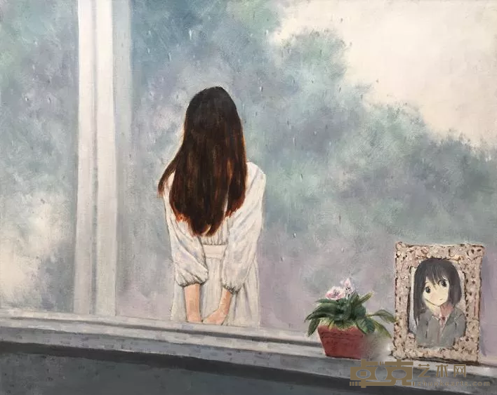 《窗前的等待》 唐雪峰 75x60cm 2016年 布面油画