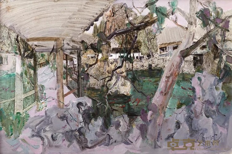 孙亚文  林隐秋雨  油画  80cm×120cm