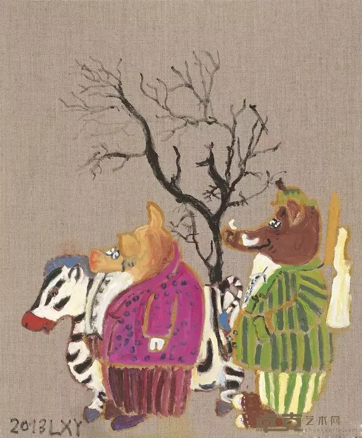 《扛长枪，骑大马》 李雄伊 60x50cm 2013年 布面油画