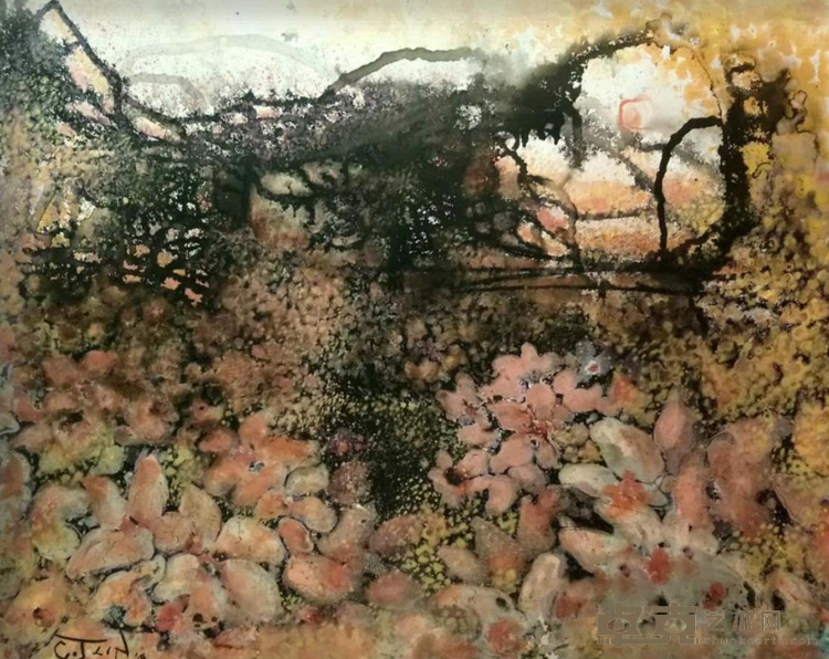 《浯洲.四季[二]》 林嘉珍 72x90cm 2019年 压克力复合媒材画布