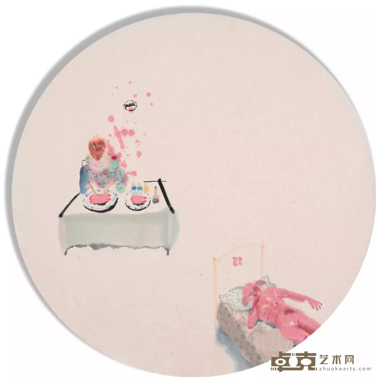 《当代兄弟》 南方 68x68cm 2000年 纸本彩墨