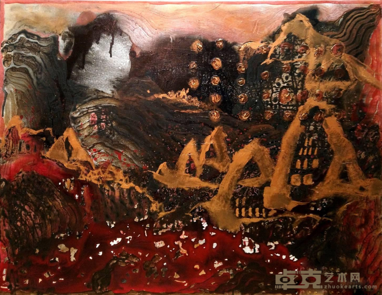 《非水墨话系列》 林嘉珍 116.5x91cmx3 2019年 复合媒材画布