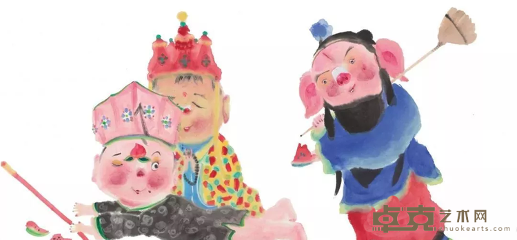 《嬉游记》 南方 37x65cm 2018年 纸本彩墨