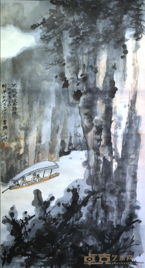 《赤壁游》 张大千 97×52cm
