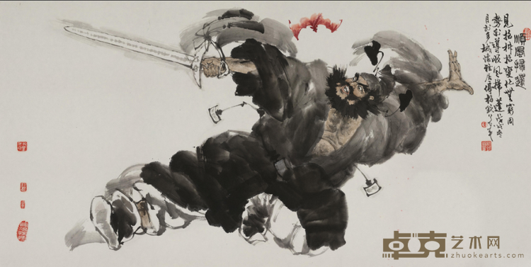 《顺风扫蓬》 单柏钦 137x69cm 2018年