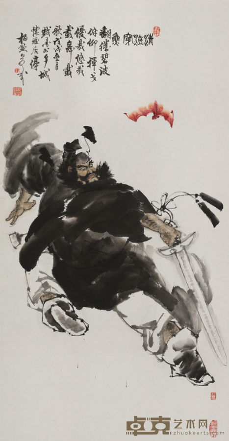 《清流穿鱼》 单柏钦 137x69cm 2018年