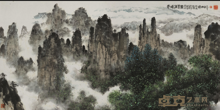 《高峰滴翠图》 单柏钦 137x69cm 2018年