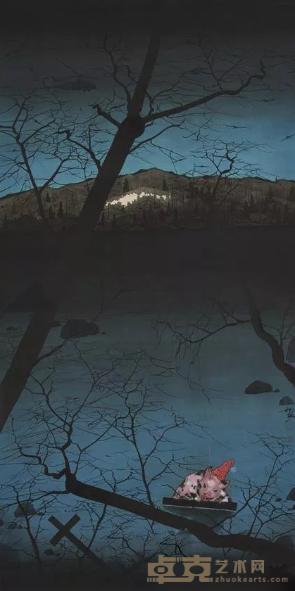 《山水国度》之十六 邵泳 115x58cm 2018年 水墨绢本设色
