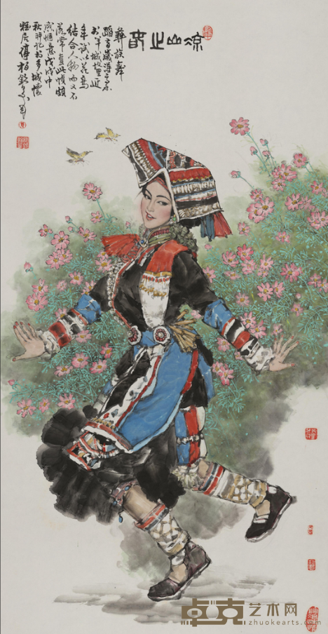 《凉山之春》 单柏钦 137x68.5cm 2017年