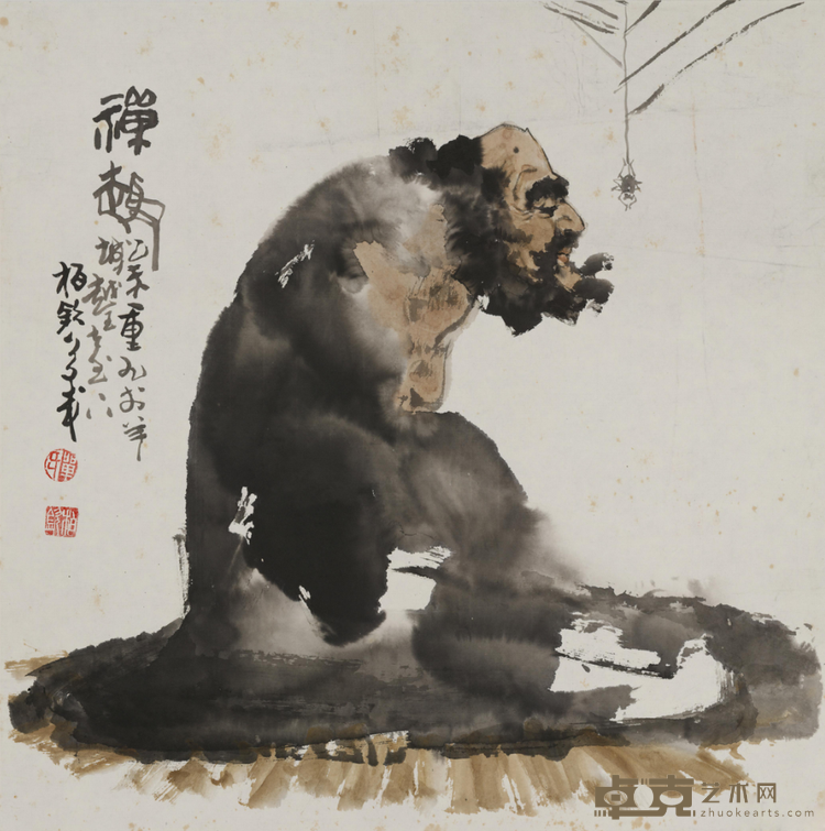 《禅趣》 单柏钦 49.5x49.5cm 2018年