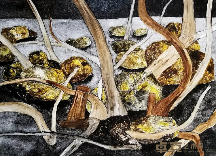 《自由生长一》 刘磊 100x140cm 2018年 亚麻布面油画