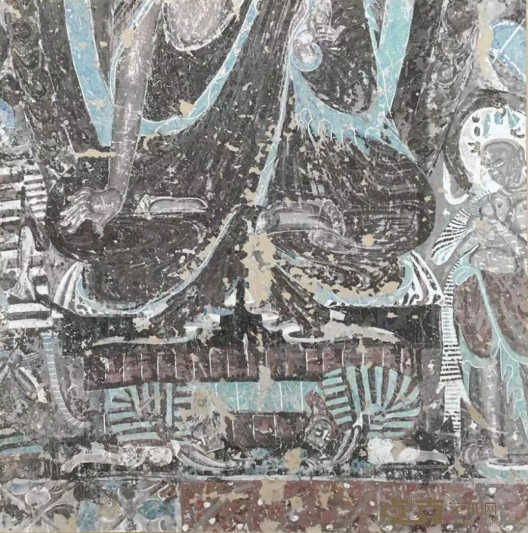 《敦煌莫高窟第254窟南壁降魔变-局部》 刘庆 92x91cm 壁画摹写
