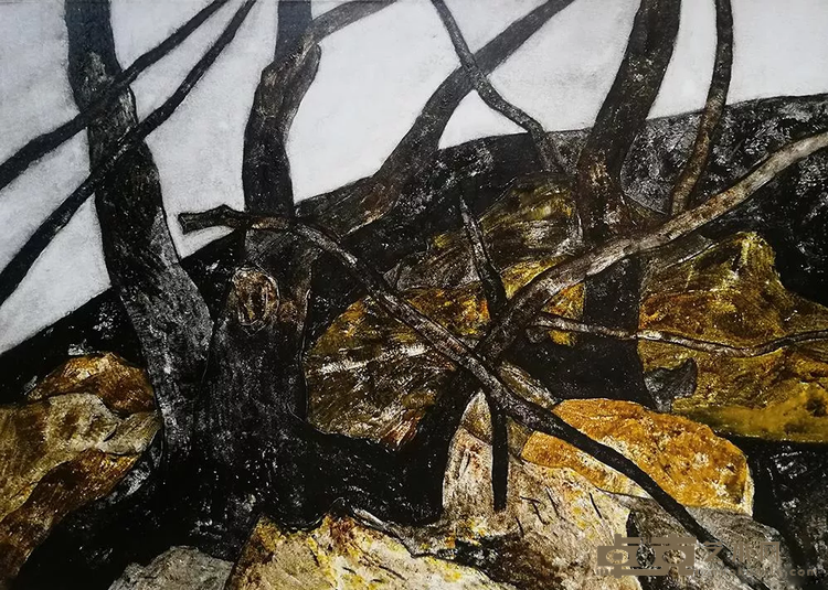 《自由生长二》 刘磊 100x140cm 2018年 亚麻布面油画