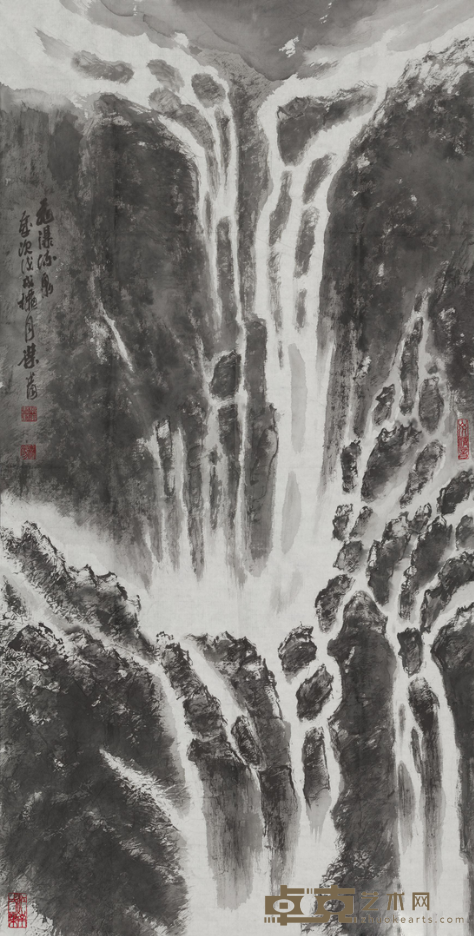 《飞瀑流泉》 叶菁 中国画