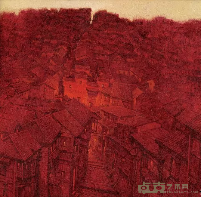《红色故里》 余春明 133x132cm 布面油画