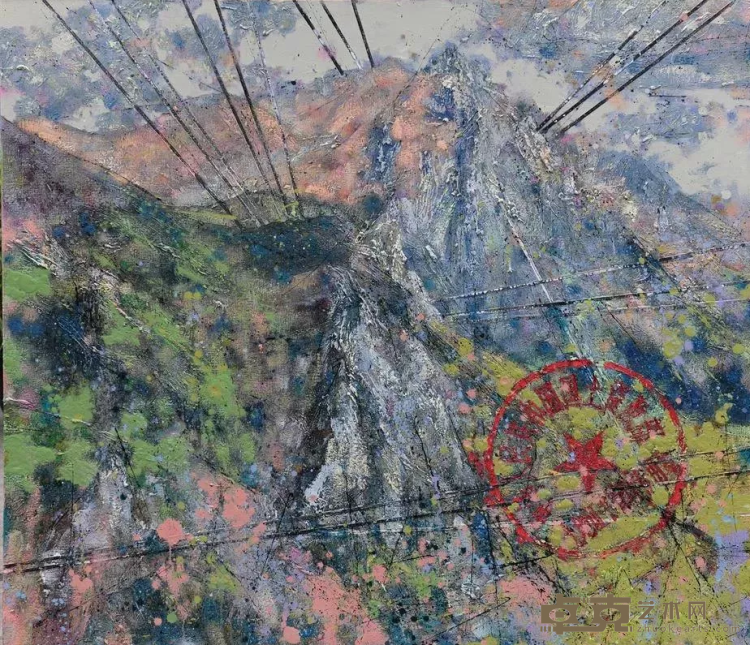 《带红印的山水》之四 张杰 150x130cm 2010年 油画
