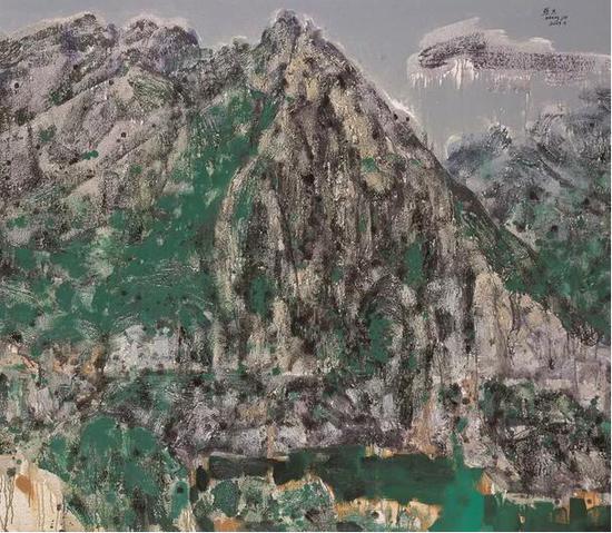 张杰《绿色印记》之四 油画 150cm×130cm 2007