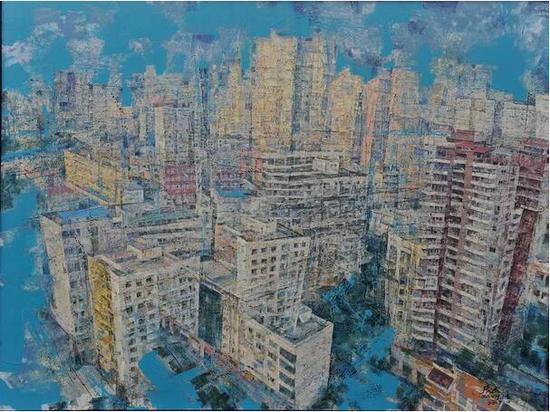 张杰《空城记》200cm×160cm 油画 2017