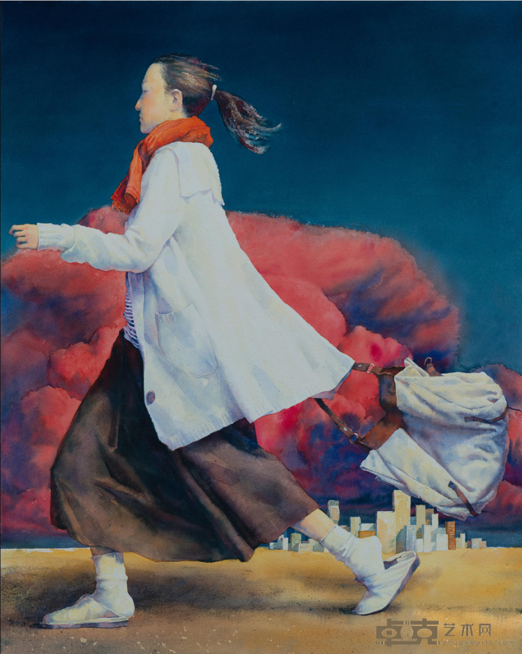 《遥远的红-9》 李克难（四川） 48x63cm