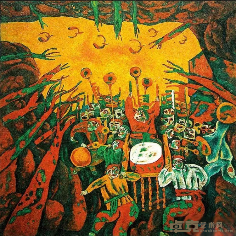 《快乐的北方》 王焕青 150x150cm 1986年 布面油画