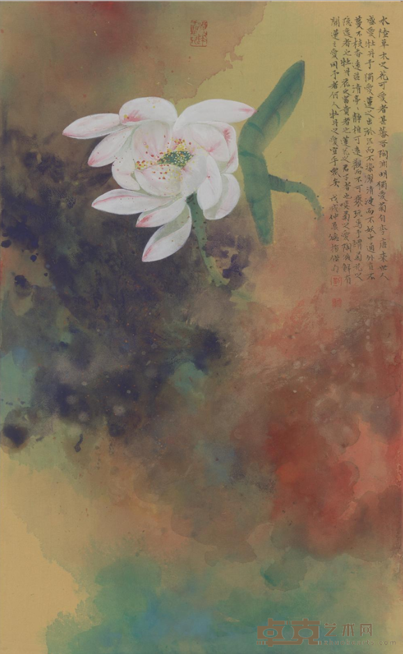 《爱莲说》 刘德扬 68×36.5cm 2018年 绢本
