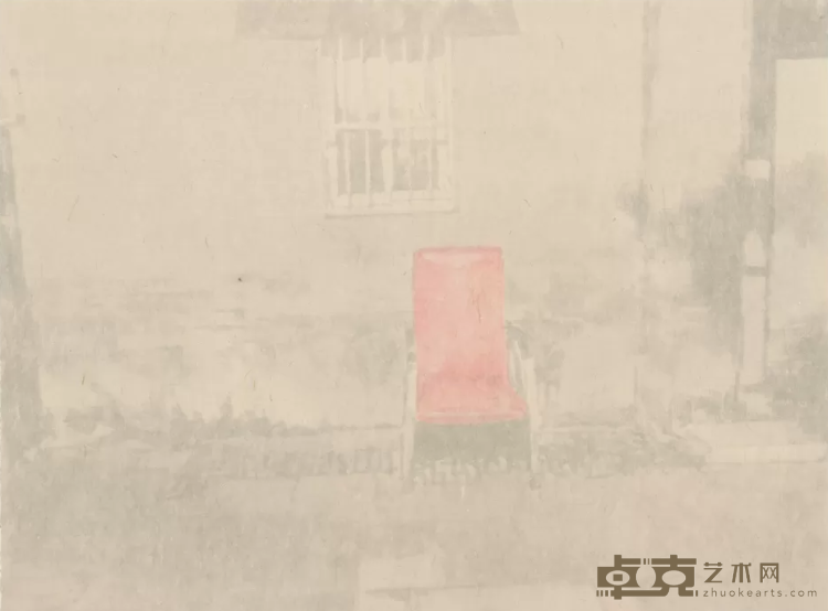 《皮椅》 韩冬 79x60cm 2017年 皮纸水墨