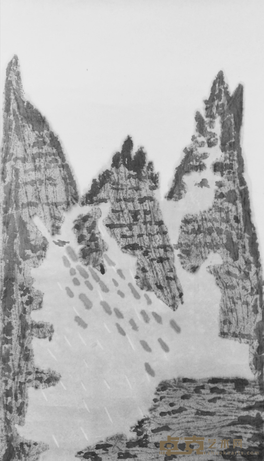 《远山之三》 王帅 2018年 木版水印