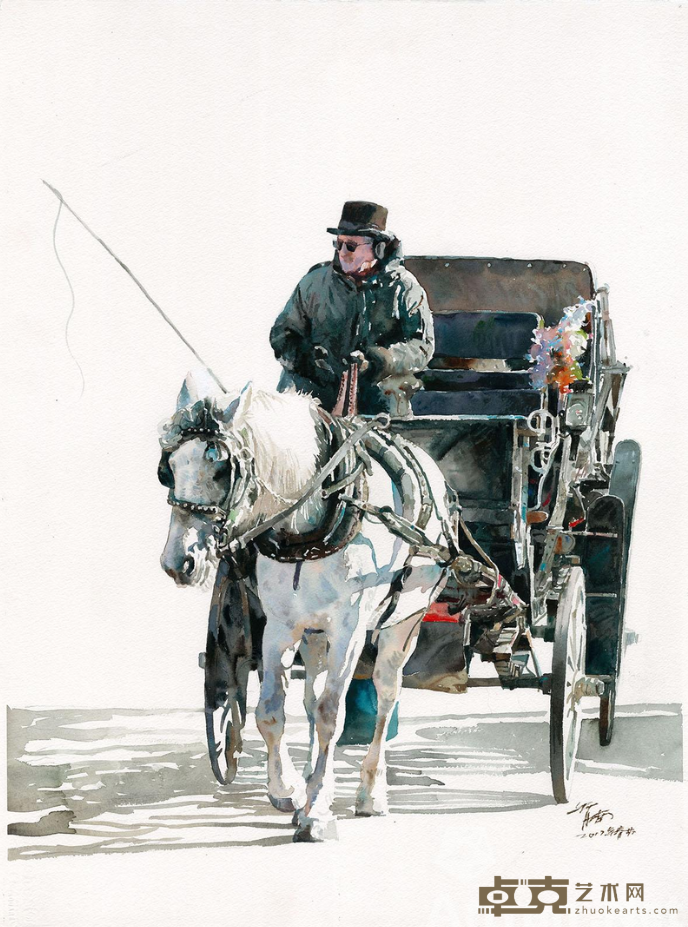 《马车系列之十》 蒋智南 76×56cm 纸本水彩