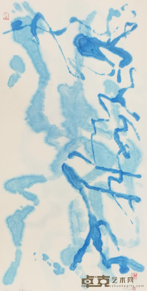 《蓝墨系列之五》 朱海燕 2018年 木版水印