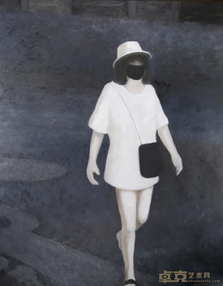 《白衣女子》 查大维 120x150cm 2019年 布面油画
