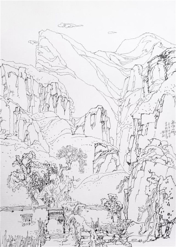 《家住山脚下》37x26cm