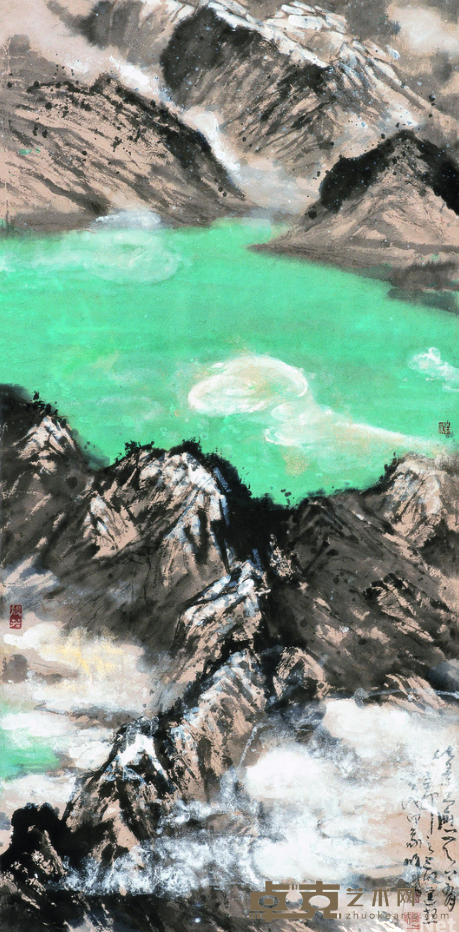 《新疆系列之四此景只应天上有》 刘曦林 196.5x98cm 2011年 纸本水墨设色