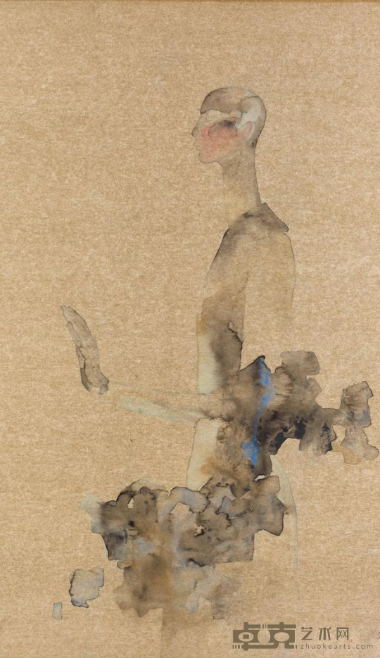 《空性》 杨洋 92x54cm 2018年 纸本，矿物色、箔